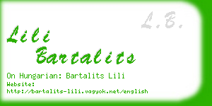 lili bartalits business card